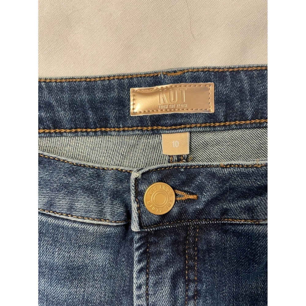 Kut from the Kloth Ryan Fab Ab Super Wide Leg High Rise Jeans Medium Wash 10 - Picture 10 of 12
